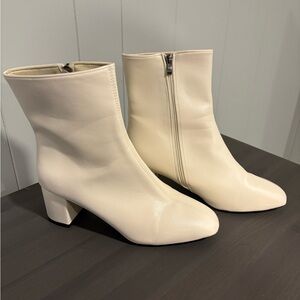 Elegant Cream Ankle Boots